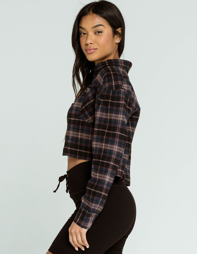 RSQ Womens Crop Flannel Shirt image number 1