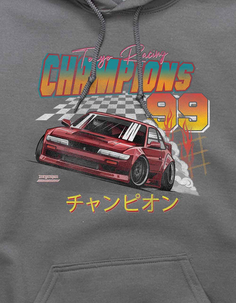 AUTO Tokyo Champs Kanji Distressed Unisex Hoodie CHARCOAL Tillys