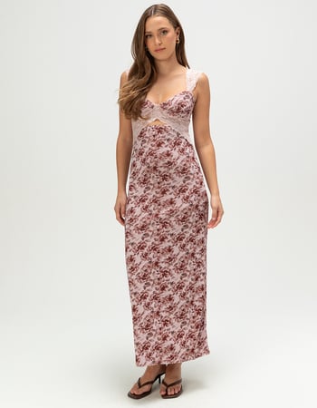 FULL TILT Floral Mesh Womens Maxi Dress Primary Image