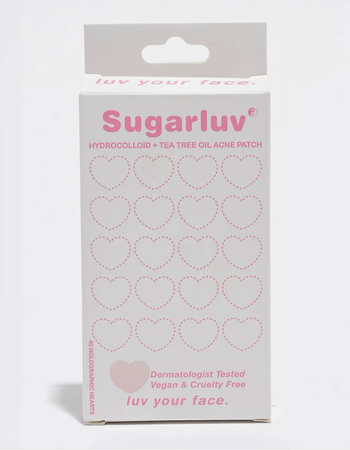 SUGARLUV Hydrocolloid + Tea Tree Oil Holographic Heart Acne Patches Primary Image