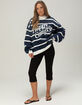 HAPPY CAMP3R Stripe Womens Mock Neck Sweatshirt image number 5
