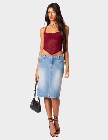 EDIKTED Cressida  Sheer Mesh Womens Tank Top Alternative Image