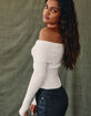 WEST OF MELROSE Off The Shoulder Womens Long Sleeve Top image number 2