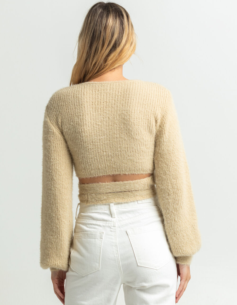 WEST OF MELROSE Eyelash Womens Wrap Sweater image number 2