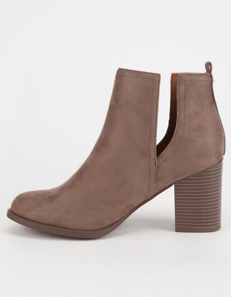 SODA Faux Suede Side Slit Womens Booties image number 2