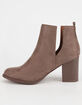 SODA Faux Suede Side Slit Womens Booties image number 3