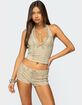 EDIKTED Sloane Faux Suede Halter Top image number 1