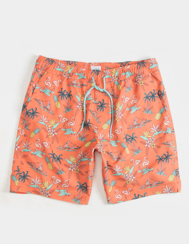 BLUE CROWN Tropic Tourist Mens 7" Swim Shorts image number 1