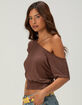 FULL TILT Womens Off The Shoulder Banded Bottom Top image number 3