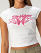 TRUE RELIGION Ruched Womens Cap Sleeve Baby Tee image number 5