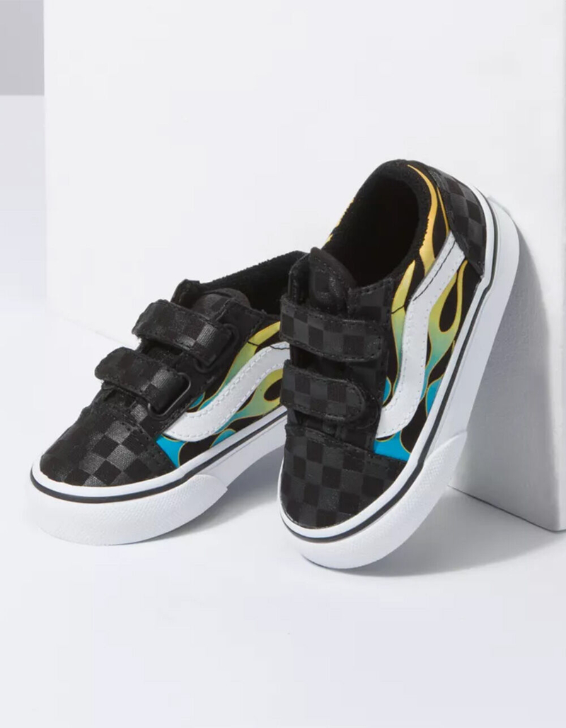 VANS Toddler Glow Flame Old Skool Velcro Shoes image number 4