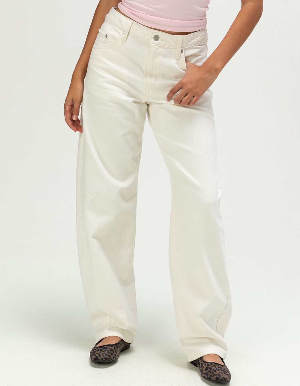 LEVI'S Premium Baggy Dad Womens Barrel Jeans - Truth Slip - CREAM