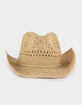 Laser Cut Straw Womens Cowboy Hat image number 1