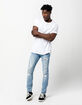 RSQ Seattle Light Blast Mens Skinny Taper Ripped Jeans image number 5