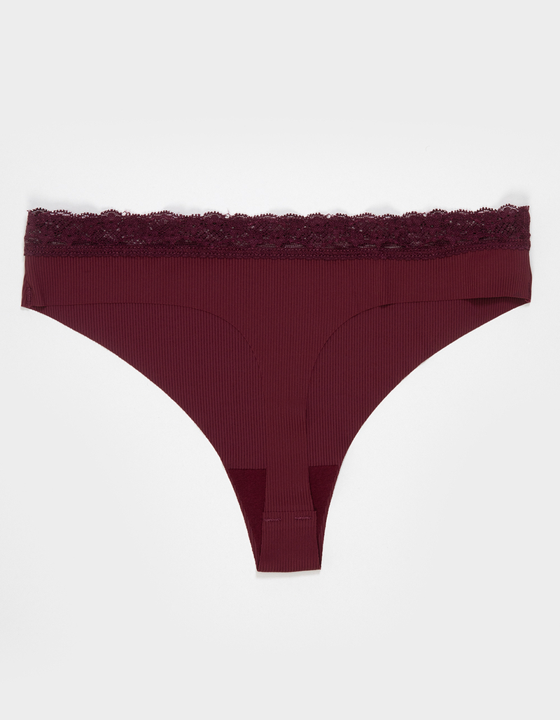 FULL TILT Rib Lace Waistband Thong image number 1