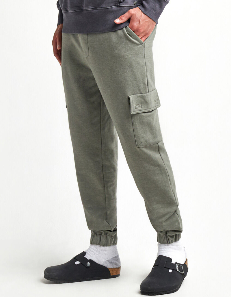 RSQ Mens Agave Fleece Cargo Jogger Sweatpants image number 2