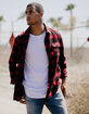 RSQ Alta Flannel Red Mens Shirt image number 1