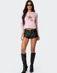 EDIKTED Cherry Leopard Star Long Sleeve Tee image number 2