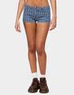 EDIKTED Odie Striped Low Rise Denim Micro Shorts image number 1