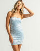 FULL TILT Tie Dye Tube Light Blue Bodycon Dress image number 1
