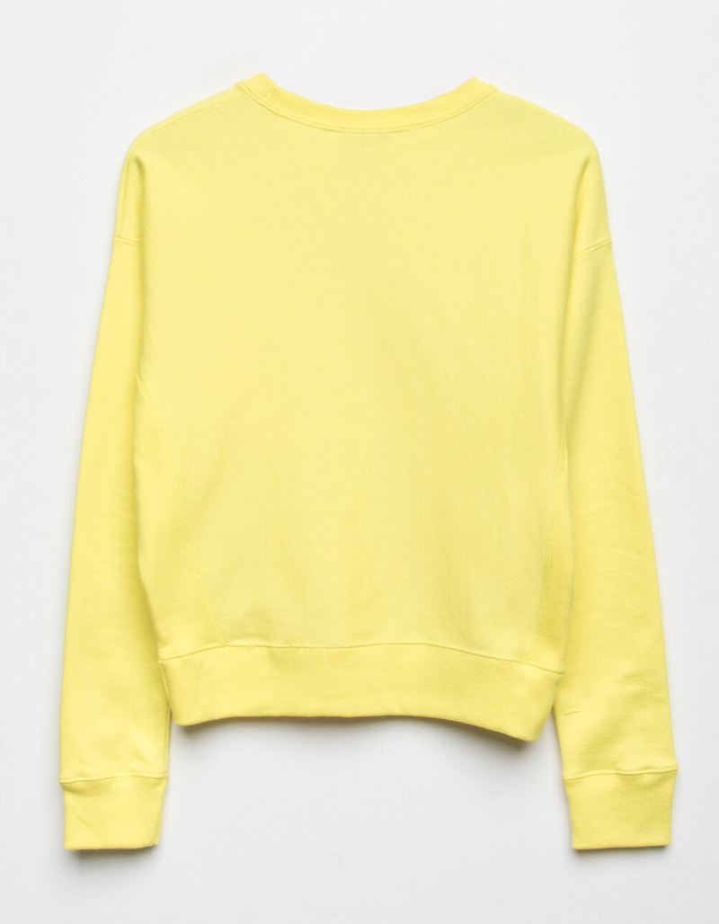 CHAMPION Reverse Weave Womens Yellow Crew Sweatshirt image number 4