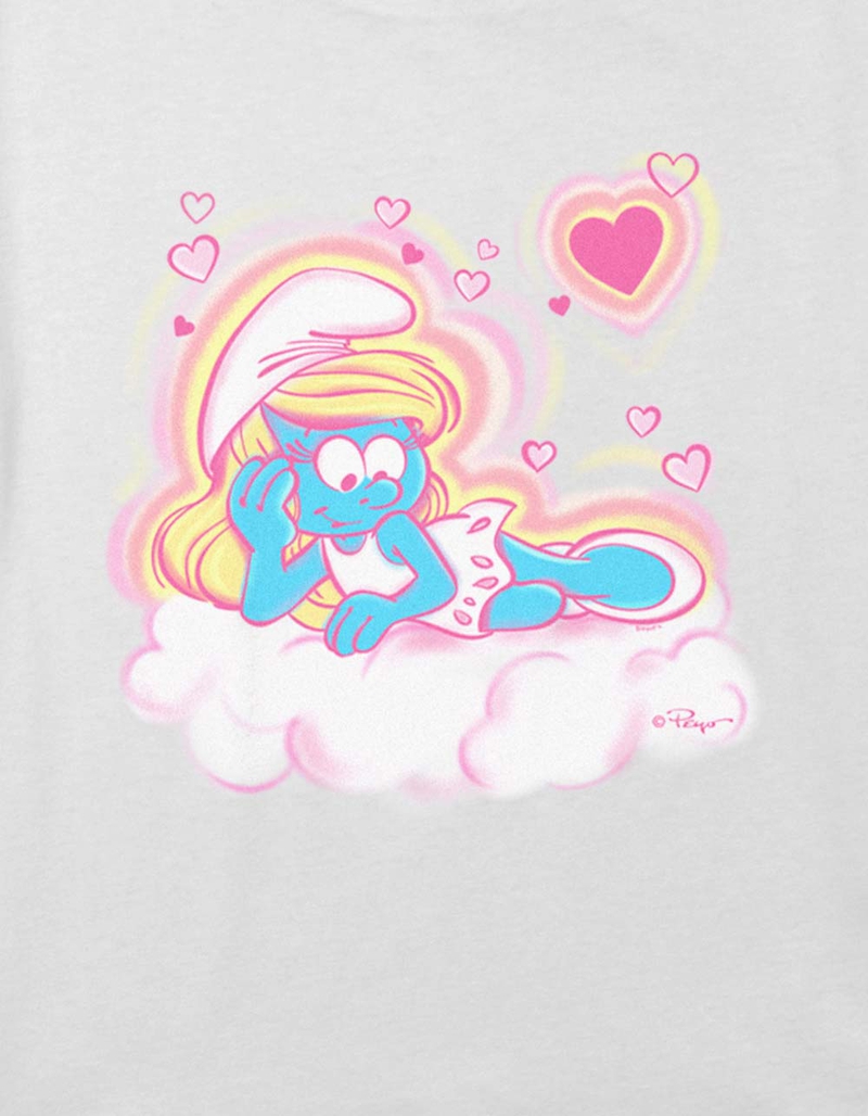 THE SMURFS Airbrush Hearts Girls Crop Tee image number 1