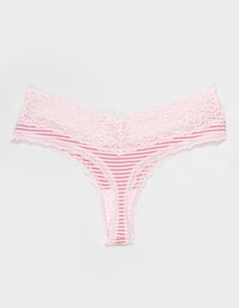 FULL TILT Stretch Cotton Lace Trim Thong Alternative Image