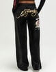 ED HARDY Amor Butterfly Womens Velour Sweatpants image number 2
