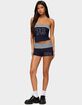 EDIKTED 76 Stripey Fold Over Shorts image number 4