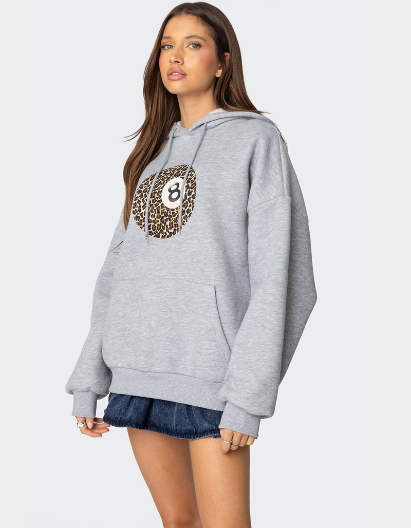 EDIKTED Leopard 8 Oversized Hoodie image number 2