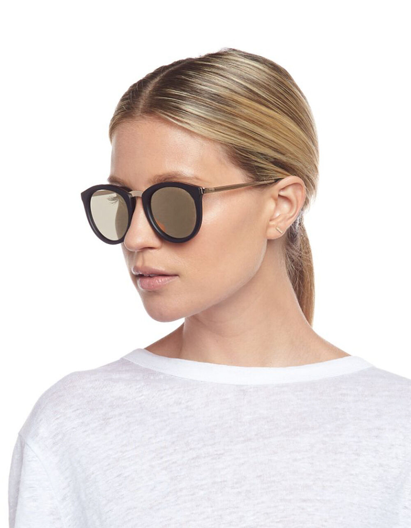 LE SPECS No Smirking Matte Black Mirror Sunglasses image number 2