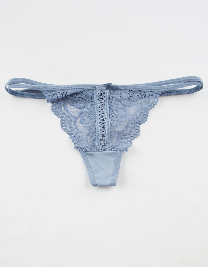 FULL TILT Lace Up Blue Thong image number 0