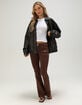 RSQ Womens Oversized Faux Leather Bomber Jacket image number 2