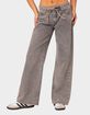 EDIKTED Tie Waist Washed Low Rise Jeans image number 1