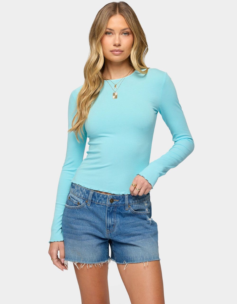 EDIKTED Galah Ribbed Long Sleeve Tee image number 0