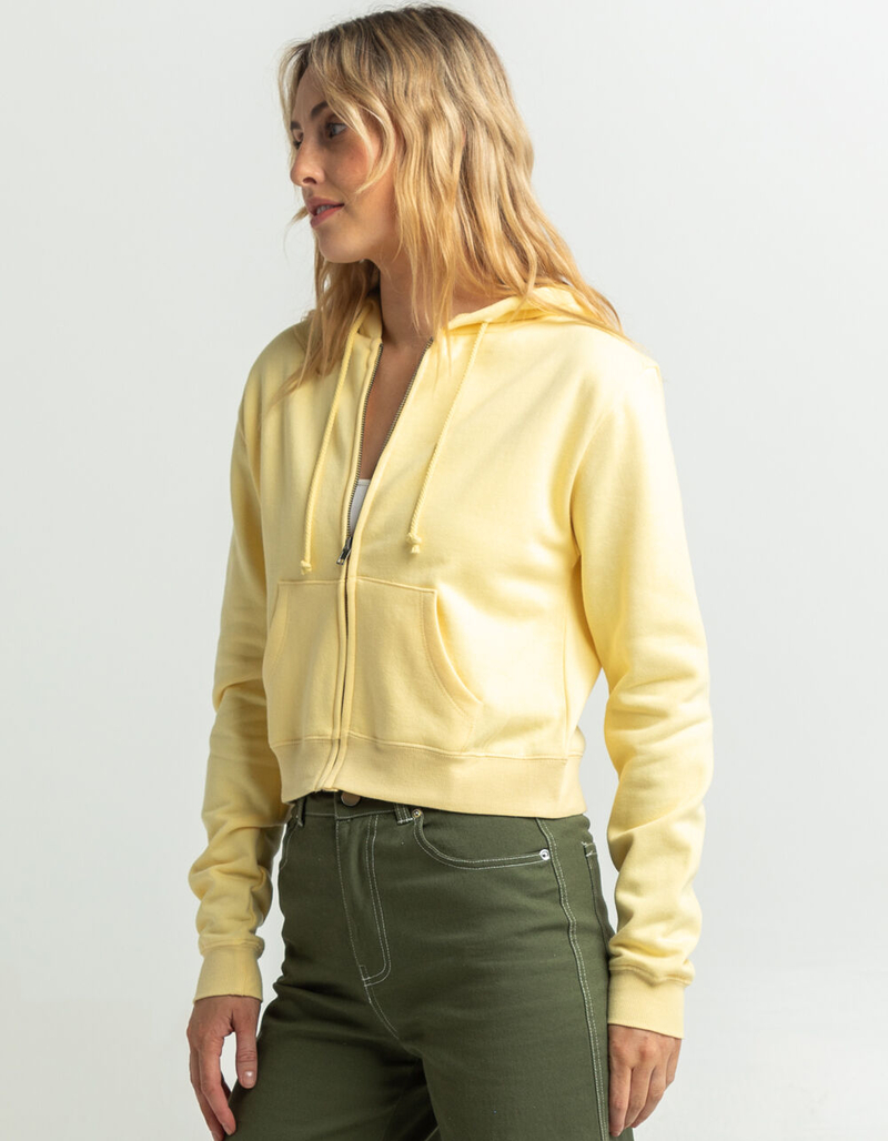 FULL TILT Essential Womens Crop Zip Hoodie image number 1