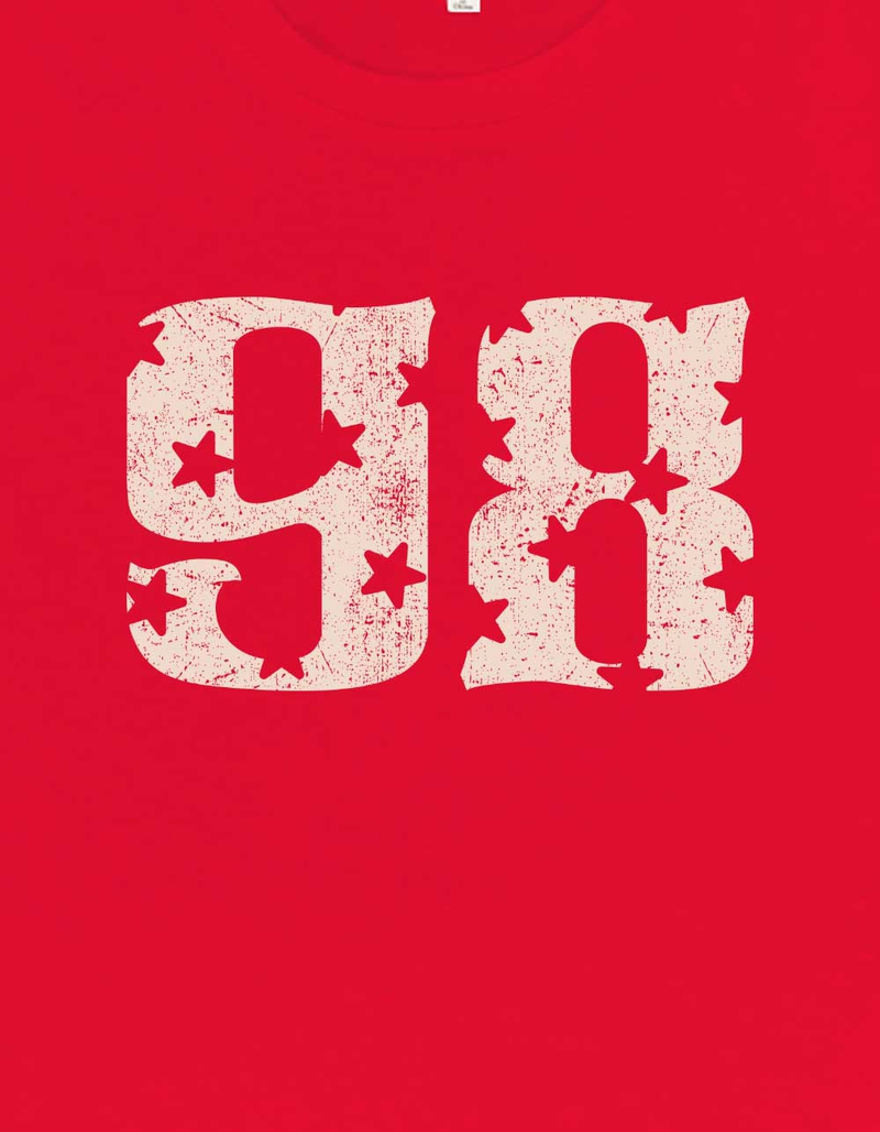 STARS 98 Distressed Womens Baby Tee image number 2
