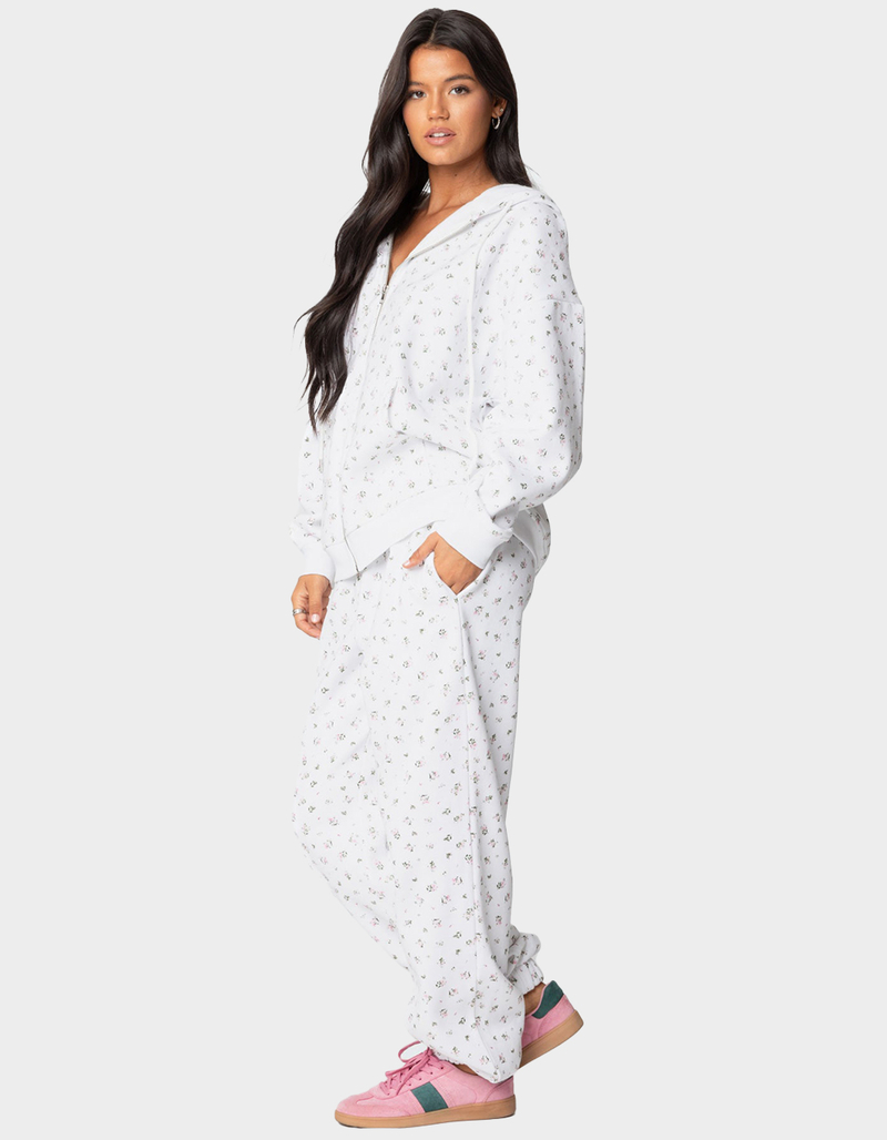 EDIKTED Bouquet Oversized Zip Up Hoodie image number 2