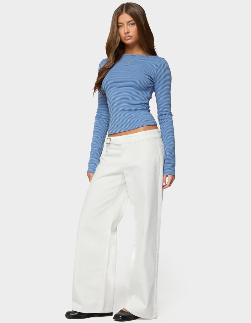 EDIKTED Loria Striped Boat Neck Top image number 3