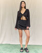 WEST OF MELROSE Satin Lace Trim Womens Mini Skirt image number 5