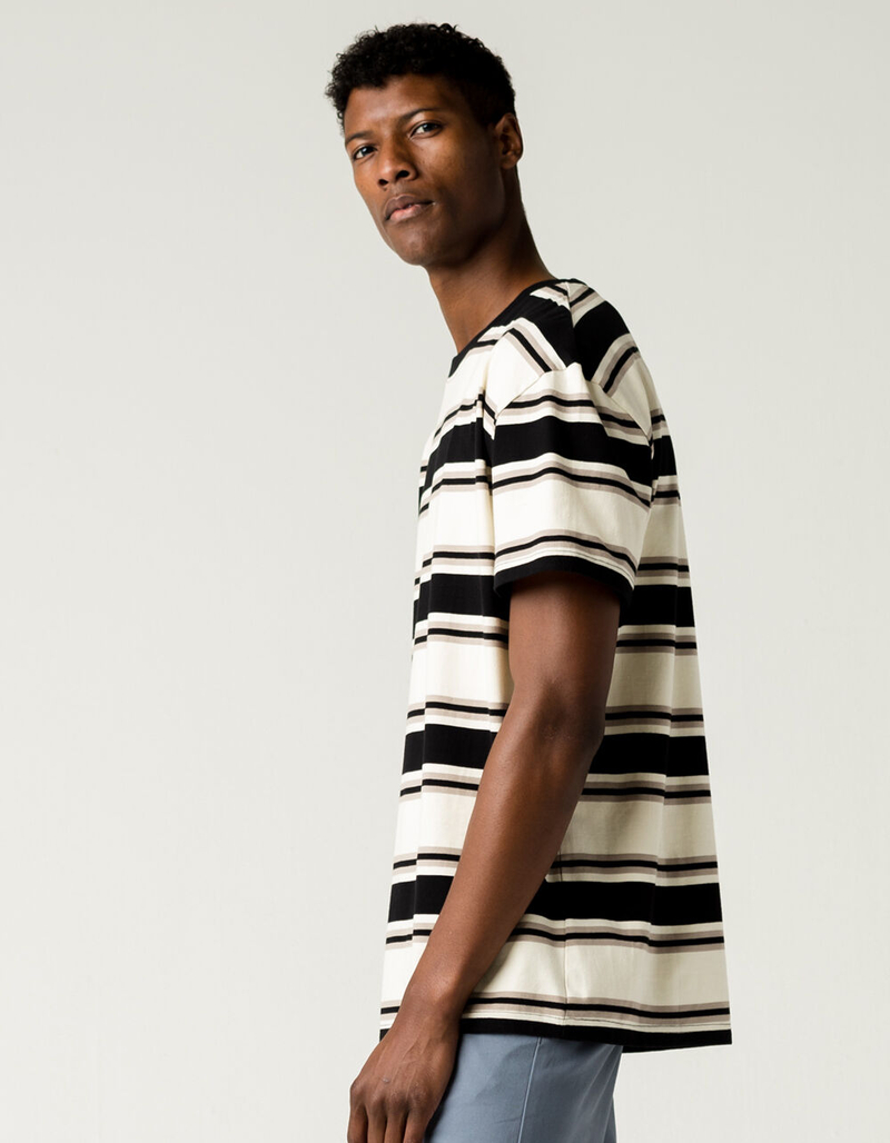 RSQ Oversized Striped Mens Black & White T-Shirt image number 2