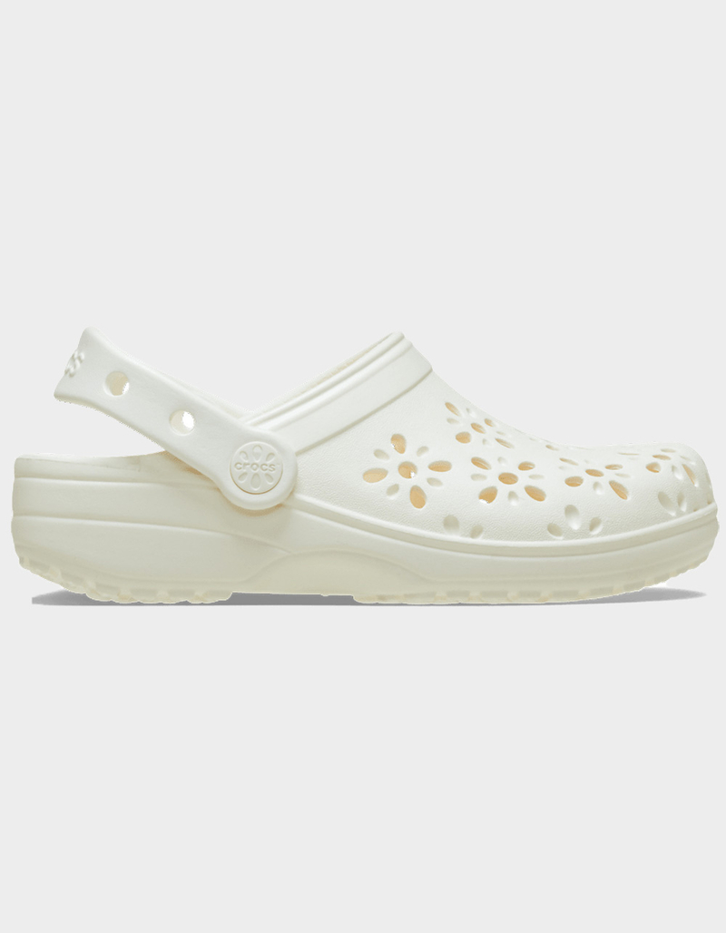 CROCS Floral Cut-Out Girls Classic Clogs image number 0