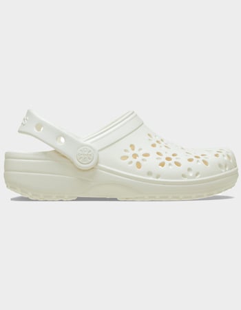 CROCS Floral Cut-Out Girls Classic Clogs Primary Image