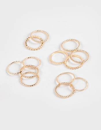 FULL TILT 13 Pack Textured Dainty Rings Primary Image
