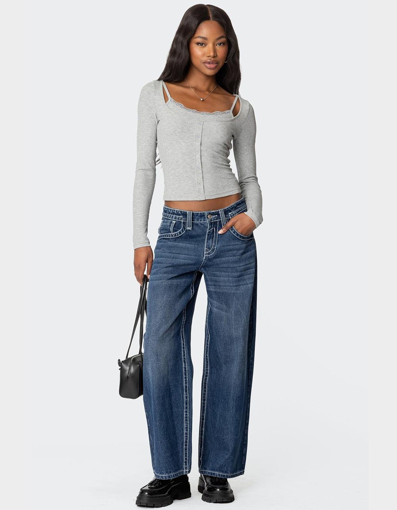 EDIKTED Josi Layered Ribbed Top image number 1