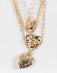FULL TILT Layered Rose/Heart Pearl Necklace image number 2