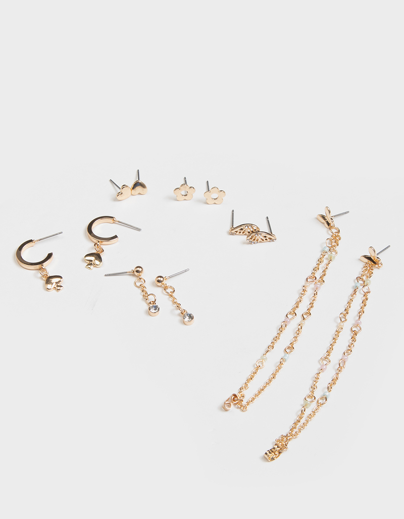 FULL TILT 6 Piece Wings/Flower/Heart Earrings image number 0