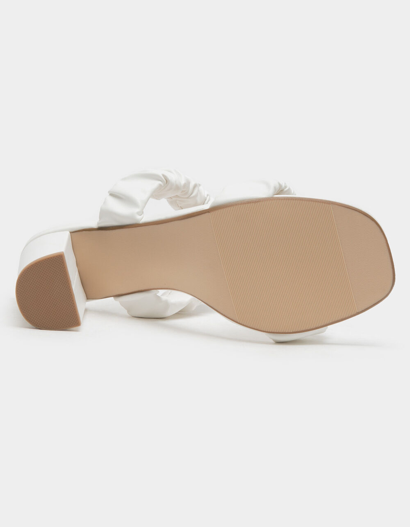 DELICIOUS Womens White Scrunch Heel Mules image number 2
