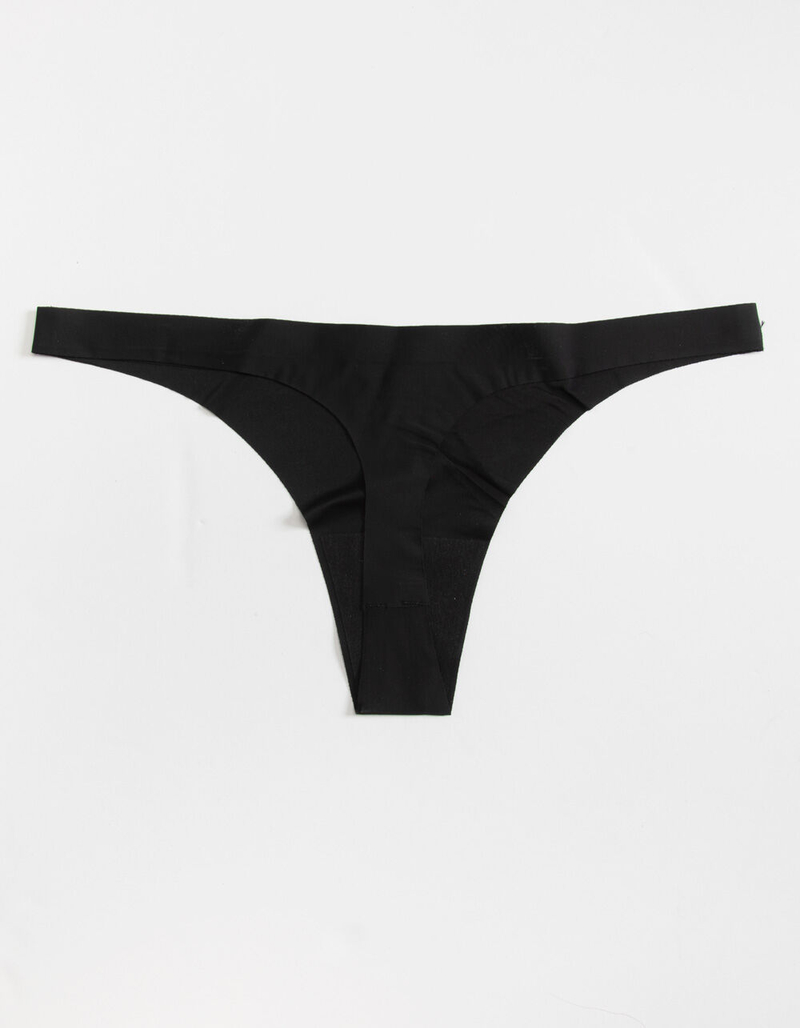 FULL TILT Lasercut Thin Side Black Thong image number 1