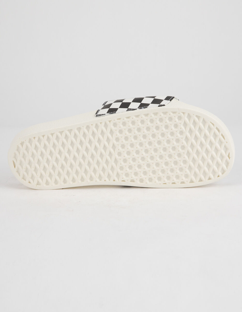 VANS Checkered Black & White Womens Slide Sandals image number 3